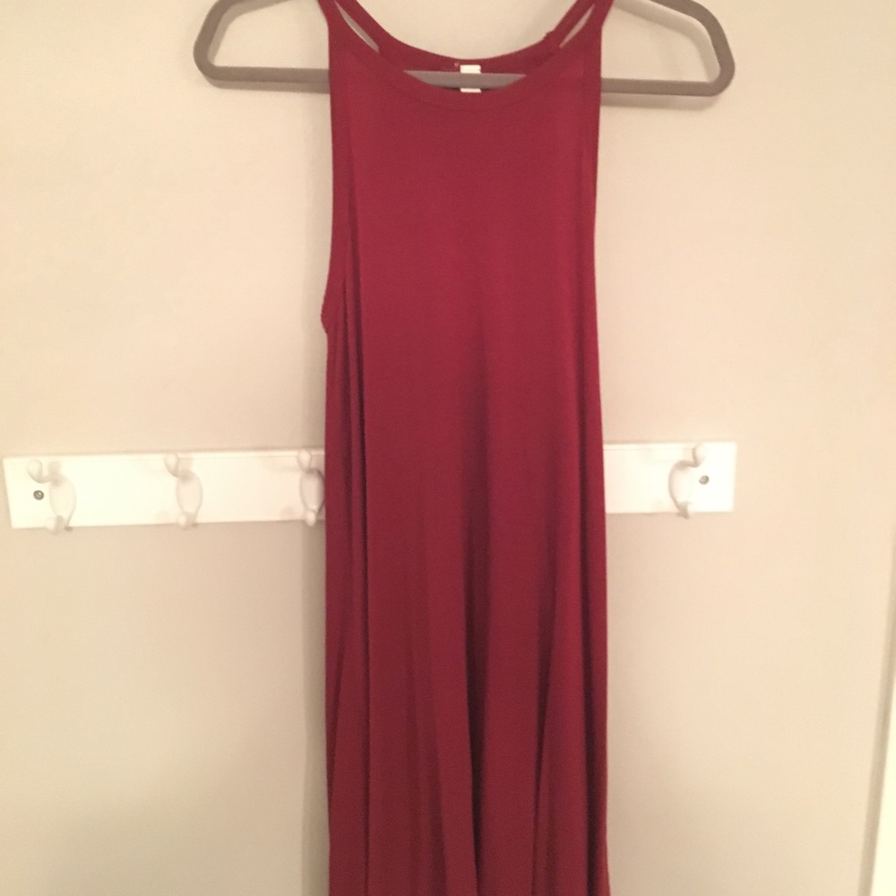 High-neck Red Dress